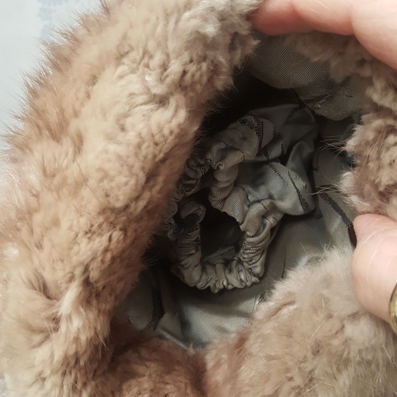 Genuine Muskrat Long Fur Coat Large Tan Women's - Picture 6 of 7